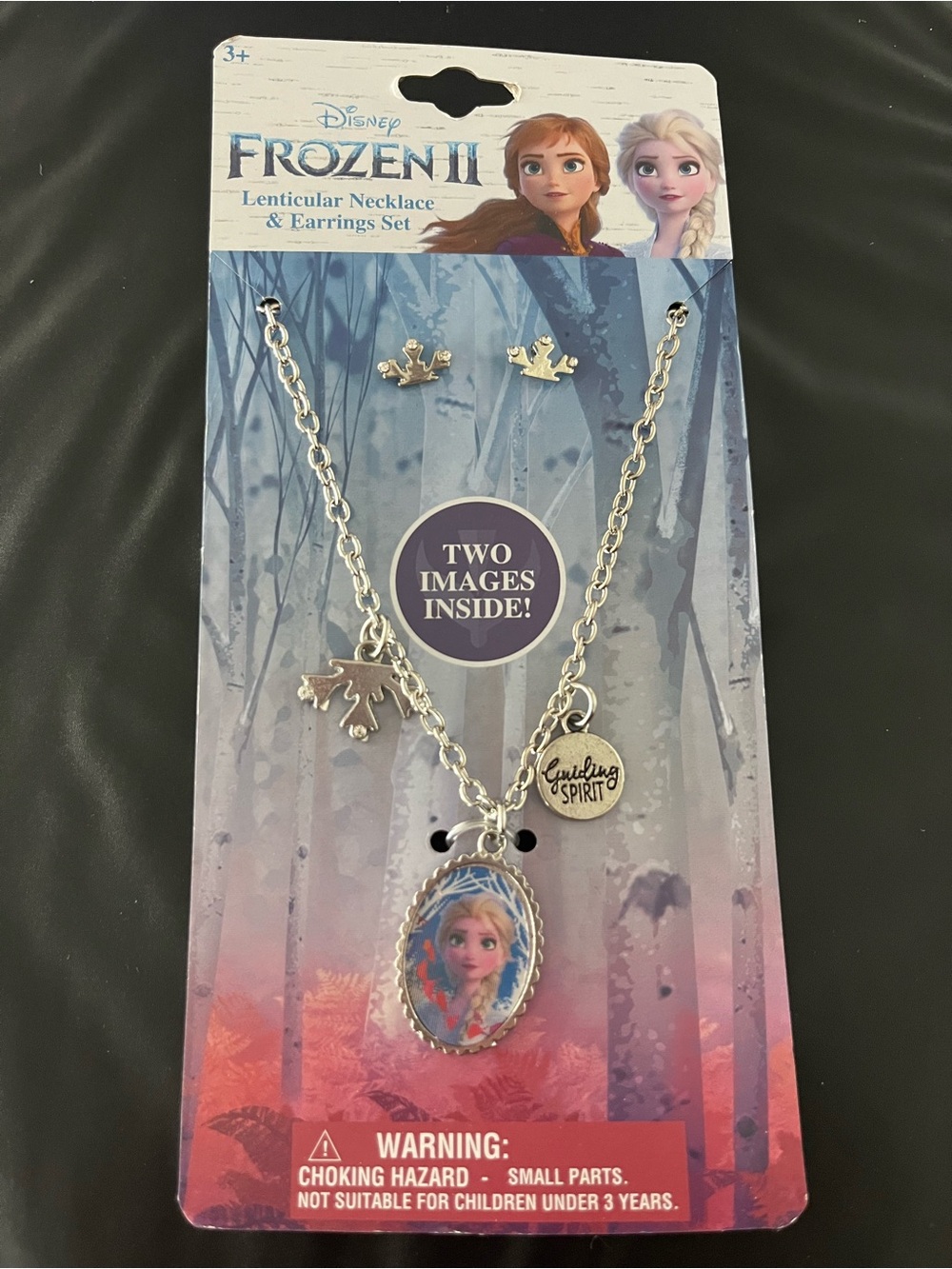 Disney Frozen II Silver 'Guiding Spirit' Necklace & Earrings Set - Elsa& Anna